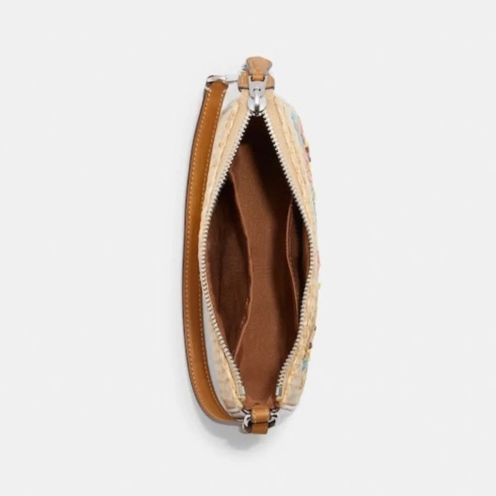 New Coach Nolita 19 with Floral Embroidery in Straw & Smooth Leather - Picture 10 of 10